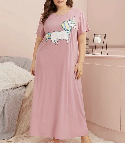 Cartoon Night Wear Sexy Night Dresses Women Pajamas Sleepwear Nightgowns Plus Size Unicorn Print Women Night Dress - Image 6