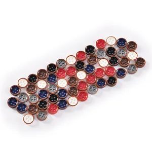 Button 4 Hole Round Resin Button Brown Frame Fashion Button - Image 1