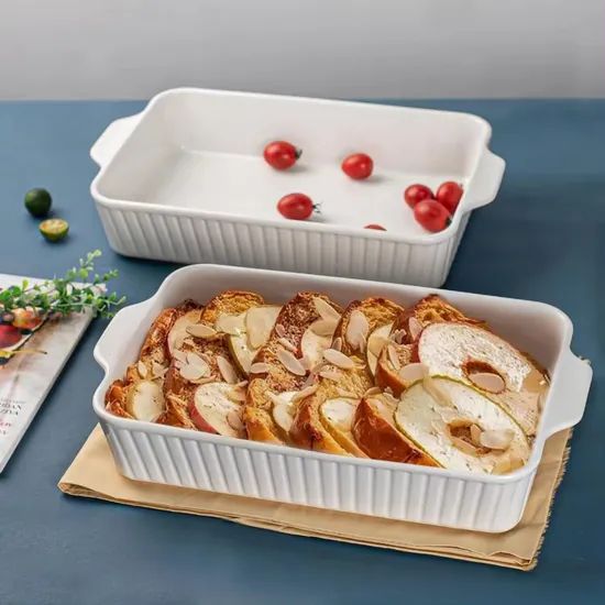 Porcelain Kitchen Oven Nonstick Deep Tray Serving Bakeware Ceramic Rectangular Baking Dishes Pans - Image 4