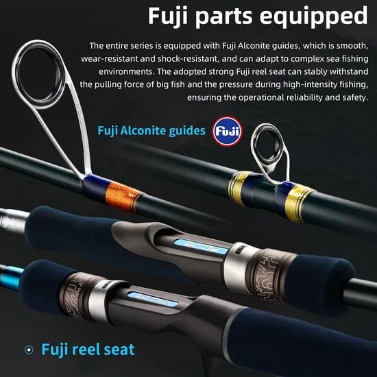 Sea Carbon Bass Rod 3-12m M Action 273G EVA Handle FUJI Guide 160.5Cm 2.0-5.0 PE - Image 5