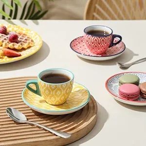 2.8 Oz Assorted Colors Ceramic Espresso Cups, Small Expresso Coffee Cup Set - Image 2
