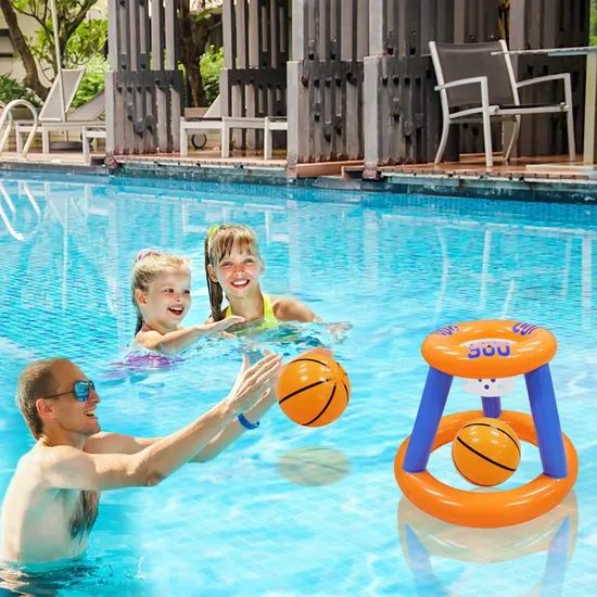 Outdoor Pool Accessory Set Inflatable Water Toys Basketball Hoop Toy for Kids and Adults - Image 5