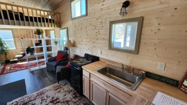Tiny house for sale on wheels 9 x 32 MODERN CARAVAN DUAL LOFT READY TO SHIP - Image 4