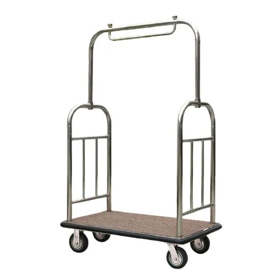 Luggage Cart, Hotel Lobby Service Cart Color Sliver Origin China Trademark nts HS Code 7013990000 Model NO. 0500100322 Transport Package - Image 2