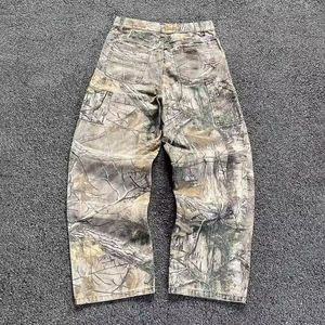 Vintage Custom Camouflage Cotton Trouser Realtree Camo Cargo Pants Double Knee Straight Pattern Hip Hop for Men - Image 4