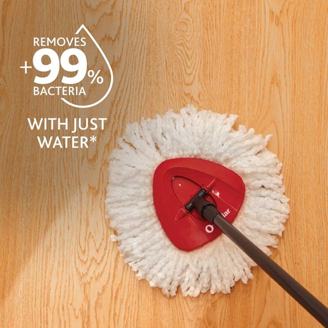 O-Cedar EasyWring Microfiber Spin Mop, Bucket Floor Cleaning System, Red, Gray, Standard - Image 8