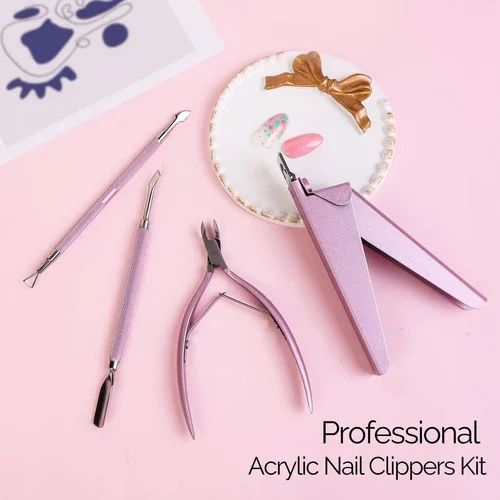 Acrylic Nail Clipper 4 in 1 Kit Pink - Image 5