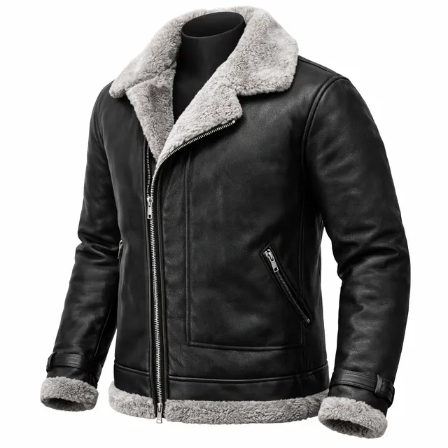 Custom Shearling Leather Jacket Manufacturer | Premium Winter Leather Outerwear Supplier | OEM & ODM Private Label Appar - Image 3