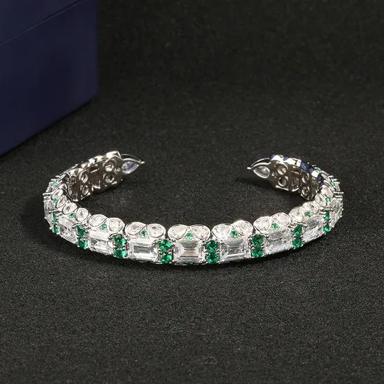 925 Silver Jewelry Zircon Open Bangle - Image 2