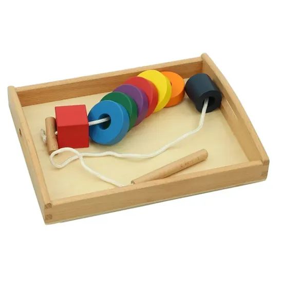 Strings Threading Toy Wooden Threading Bead Toy OEM Yes MOQ 10000 Size Large Color Black Origin China Material Cotton HS Code - Image 1