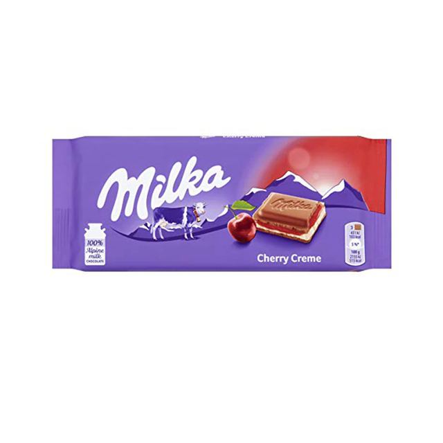 Milka Cherry Chocolate Bar 100g - Fruity & Creamy Treat - Image 3