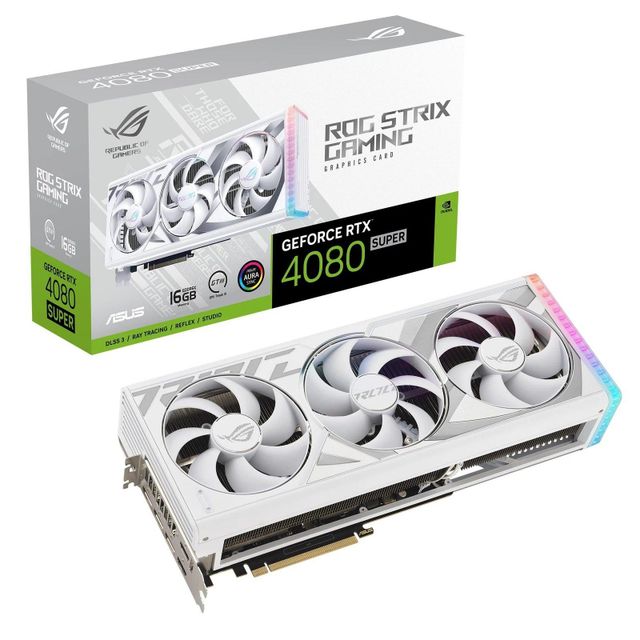 ASUS ROG Strix GeForce RTX 4080 Super White Edition Gaming Graphics Card PCIe - Image 1
