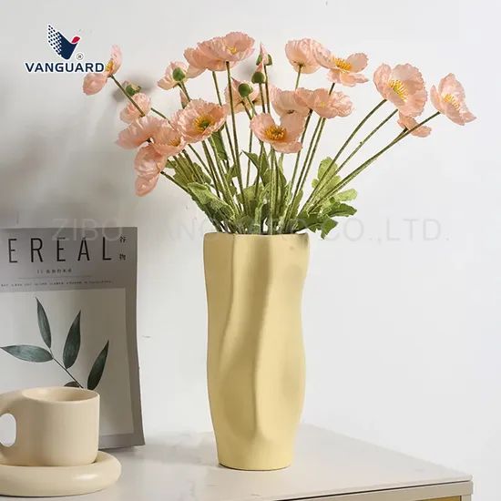 Textured Creative Table Vase Minimalist Geometric Ceramic Flower Vase for Decoration - Image 1