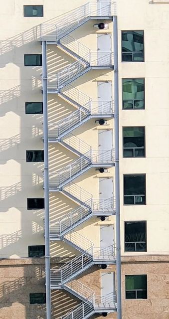 Emergency Exit Staircase Stair Type Straight Usage Area Commercial Usage Location Outdoor Main Material Mild - Image 1