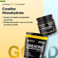 California Gold Nutrition, Sport, Pure Creatine Monohydrate, Unflavored, 1 lb (454 g) - Image 4