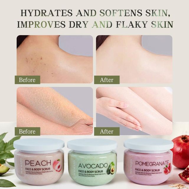 Private Label Wholesale Skin Care Face Body Aloe Vera Avocado Strawberry Coffee Fruity Exfoliating Whitening Body Scrub - Image 4