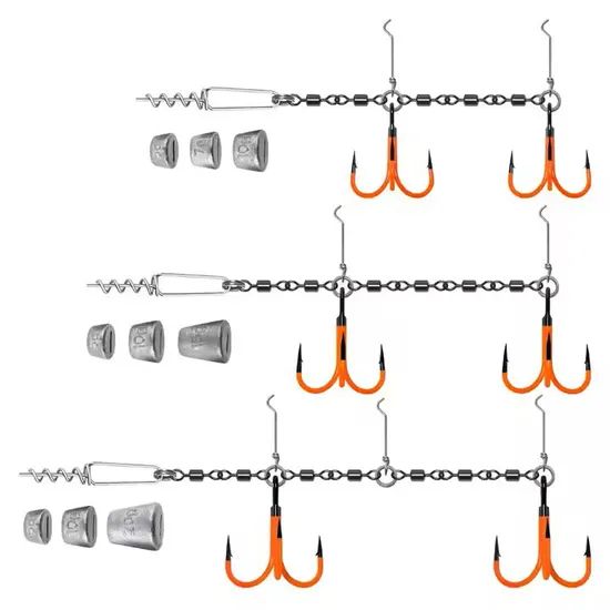 Custom High-Carbon Steel Stinger Rig Set UV Screw Pin Treble Hooks - Image 2