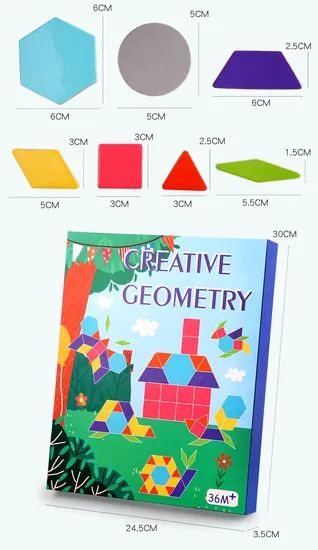 DIY Toy Magnetic Wooden Tangram Building Blocks 3D Puzzles Scale Medium Origin China Style Chinese Color as Photo Trademark - Image 4