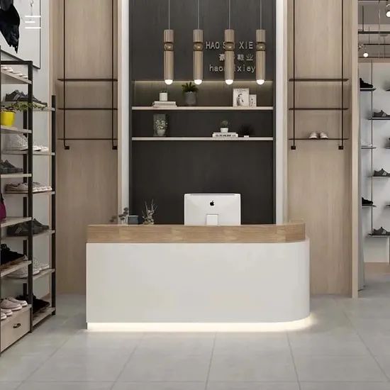 Custom Modern Commercial Barber Shop Front Reception Desk High-End Salon Desk - Image 3