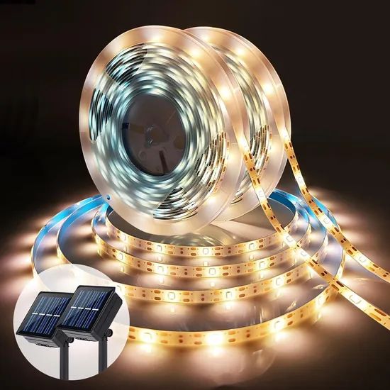 Solar Fairy Rope Lights, Cold White LED String Lights for Pathway, Porch, Christmas Tree - Image 5