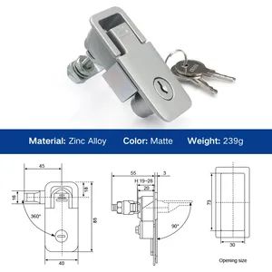 Keyed Zinc Alloy Push Button Compression Lock for Control Panel Enclosure Doors - Image 2