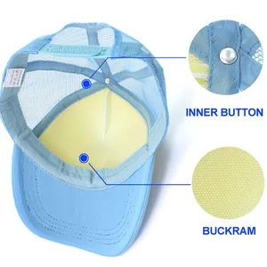 Wholesale Blue Sublimation Printing Baseball Polyester Cap/Hat - Image 5