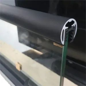 Aluminium Glass Anodised White and Black Balustrade Bottom and Top Railing Profile - Image 3