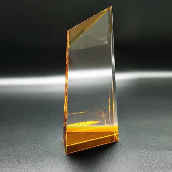 Orange Crystal Corner Trophy Awards Type Trophy Trademark OTE Origin Yangzhou HS Code 70189000 Technique Polished Transparency Transparent - Image 5