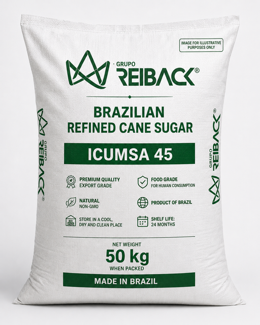 Premium Brazilian White Refined Cane Sugar ICUMSA 45 with high purity, sparkling white color, low moisture, excellent solubility, and export-grade quality suitable for food, beverage, and industrial applications worldwide. - Image 4