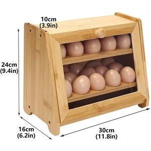 Wooden Bread Box Bamboo Kitchen Large Bread Box Container Storage - Image 6