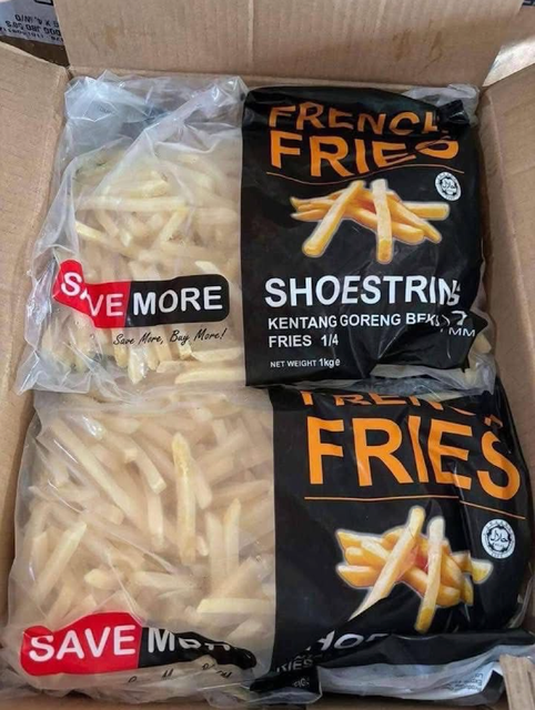 TOP RATED FRENCH FRIES LUTOSA FROZEN FRIES, SHOESTRING STRAIGHT CUT 7mm & WRINKLE CUT 12mm 1KG x 10 Bags per Carton - Image 5