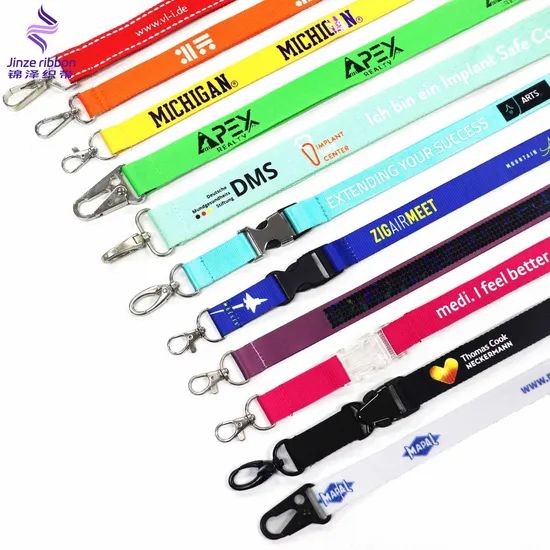 Custom Printed Neck Polyester Lanyard with Logo Keychain Lanyards - Image 2