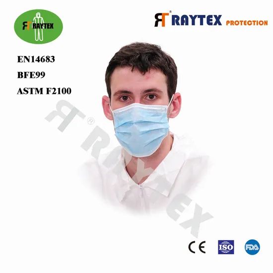 En14683 Bfe99 Earloop Elastic Protective PP 3 Ply Face Mask Color White Trademark OEM Model NO. 11031 Shape Towel Mask HS Code 63079000 - Image 2
