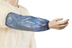 Disposable PE Sleeve Covers blue Color Waterproof Arm Covers Age Adult Folded Folded Model NO. F504 HS Code 3926209000 Style Elastic - Image 3