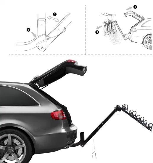 Bicycle Carrier Racks Hitch Mount Double Foldable Arm Rack for Car - Image 1