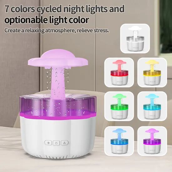 Amazing Smart Home Decorative Objects 7 LED Lights Intelligent Children's Night Light Colourful USB Water Drop Humidifier - Image 5