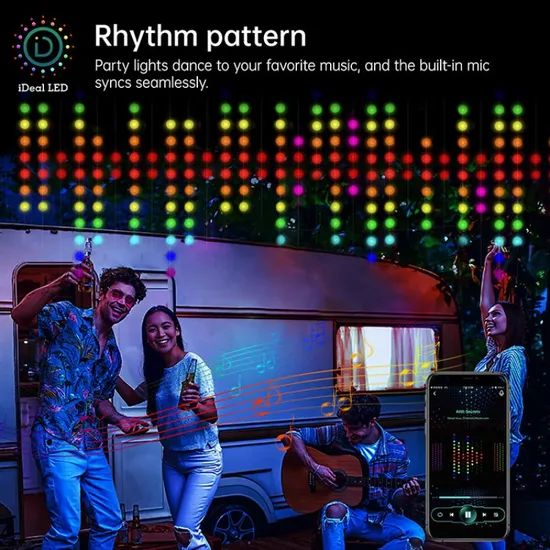 DIY Text Custom Pattern RGB Smart Color-Changing LED Curtain Light Strings - Image 4