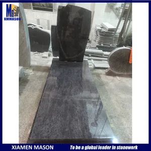 Cheap Tombstones Granite Cemetery Monuments MOQ 1 Set Color Blue Origin China Style European HS Code 680293 Size - Image 1