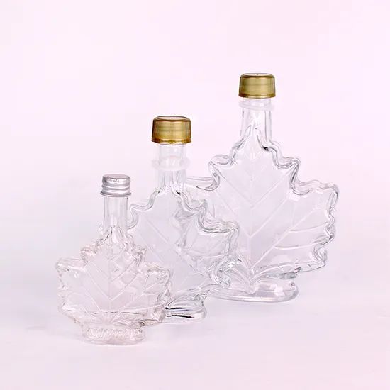 Empty 50ml 100ml 250ml Maple Leaf Shape Glass Syrup Bottles - Image 2
