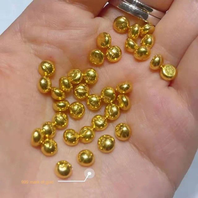 Gold Jewelry 24K Gold Jewelry Luxury Fashion Au9999 Pure 24K Gold Little Golden Bean for Gift Financial Investment - Image 3