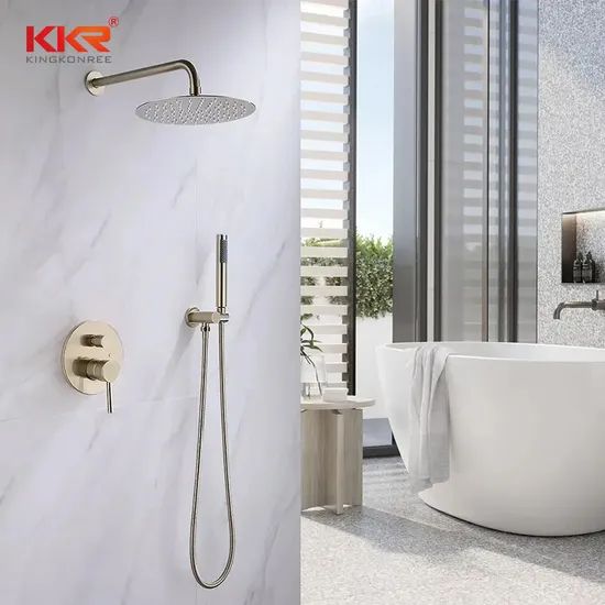 Modern Bathroom Fitting Shower Heads Faucet System Hardware Square Non Shared Function Shower Set - Image 4