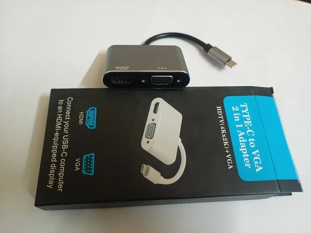 USB to VGA. Type C VGA Display Adapter, Hdmi Input Hdmi Color White Material ABS Certificate CE Number Of Pins 2 Packaging Type - Image 3