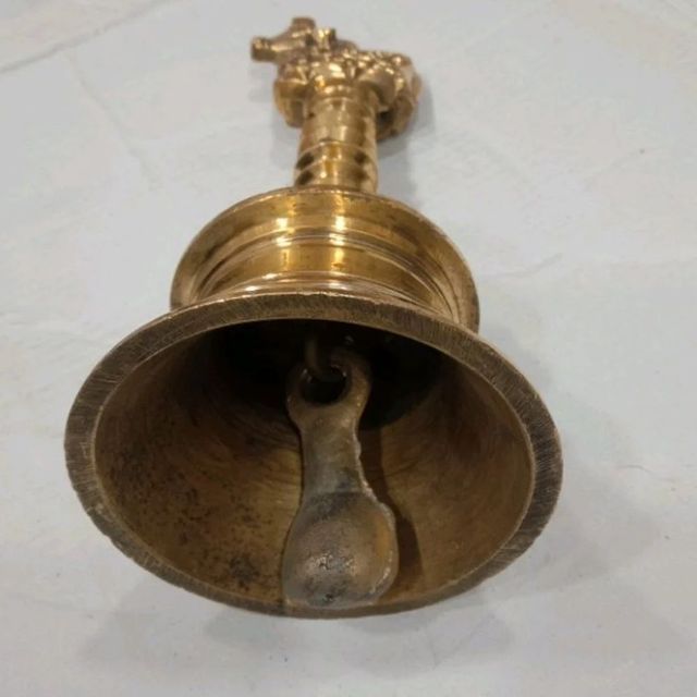 Golden 5 Inch Brass Temple Bell, 250 gm Color Golden No.of Pieces 1 Material Brass Height 5 Inches Weight/Packaging Size 250 - Image 3