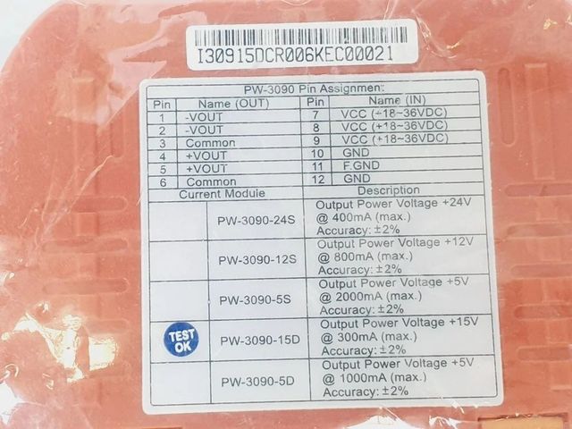 ICP CON PW-3090-15D-R Isolated Power Module, NEW Brand ICP CON Operating Voltage 3.3V Model Name/Number - Image 3