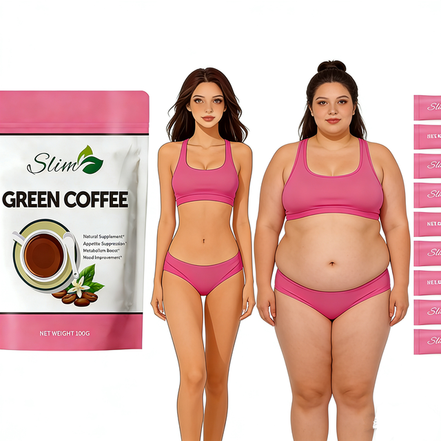 OEM Peach Flavor No Sugar Diet Instant Coffee Slim Green Coffee for Weight Loss Fat Burn Slimming Green Coffee Powder - Image 3