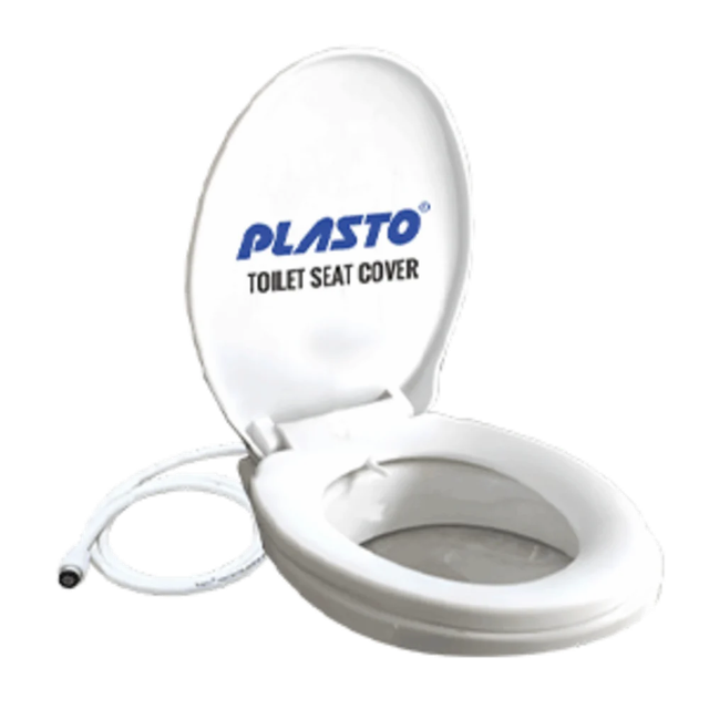 Polyplastic Plasto Oval Seat Cover Shape Oval Color White Brand: Plasto Durability High Surface Finish Glossy Operation Mode - Image 1
