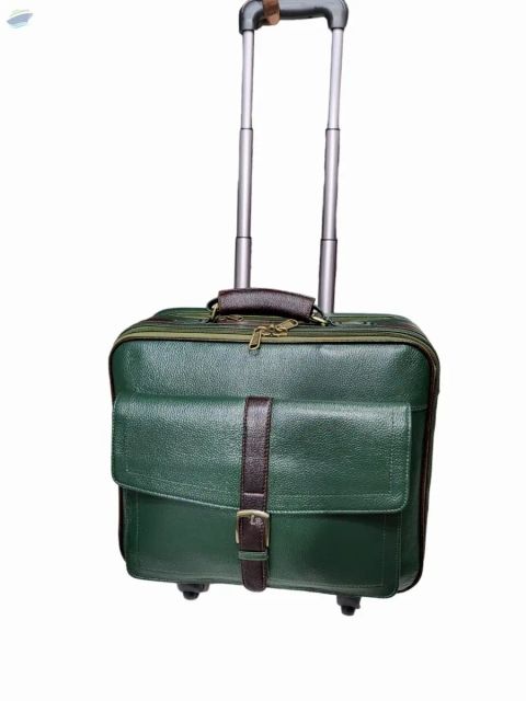 Leather Office Trolley Bag Quality Assurance High Quality Delivery Performance Prompt Delivery Texture Genuine Cow Buffalo Ox Sheep Goat Leather - Image 1