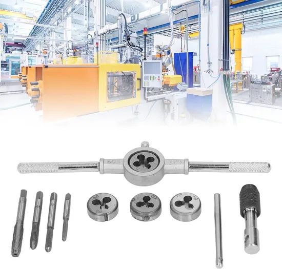 20PCS Standard Combination Tap and Die Tools Set Metric Sizes Handles Accessories Essential Threading Tool Kit Bearing Steel - Image 3