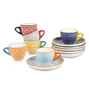 2.8 Oz Assorted Colors Ceramic Espresso Cups, Small Expresso Coffee Cup Set - Image 1