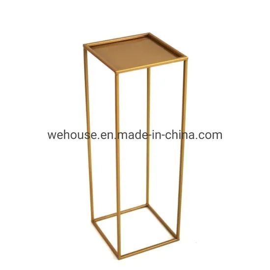 Display Rack Tall Indoor Outdoor Gold Metal Vases Stand Plant Stand - Image 2